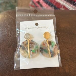 Brand new porcelain and gold earrings
